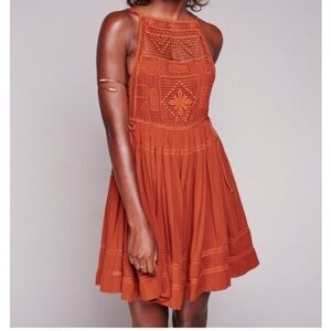 Free People Emily Crochet Mini Dress